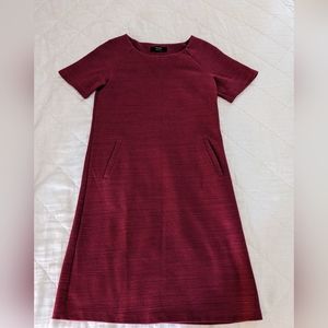 Brass burgundy A-line dress
